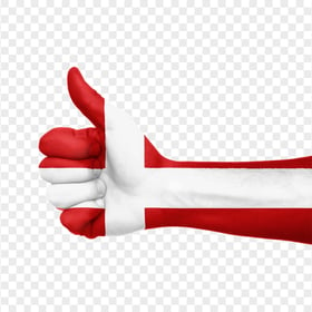 HD Thumbs Up Painted With Denmark Danish Flag PNG