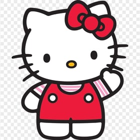 HD Portrait Of Sweet Hello Kitty Waving PNG