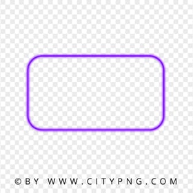 Rectangle Purple Neon Frame Transparent Background