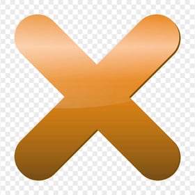 HD Orange X Cross Mark Icon PNG