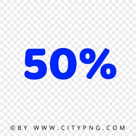 HD 50% Percent Dark Blue Text Number Transparent PNG