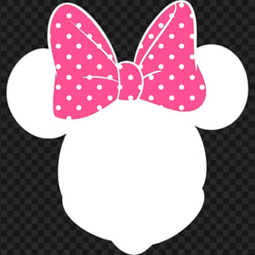 Minnie Mouse White Silhouette With Pink Bow PNG