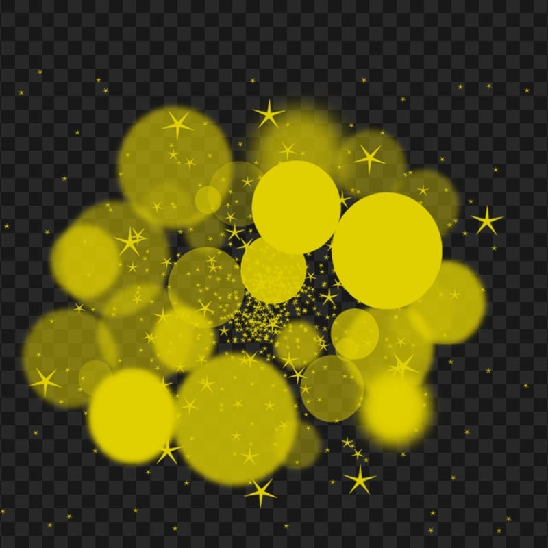 HD Yellow Bokeh Lights Circles Effect PNG
