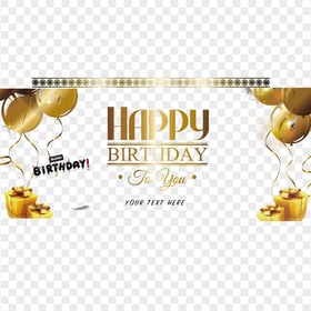HD Gold Happy Birthday Greeting Card Wish PNG