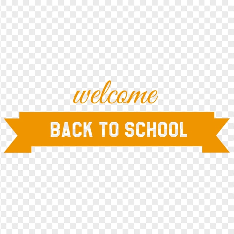 Download Orange Welcome Back To School Banner PNG