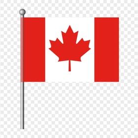 Canada National Flag On Pole Illustration HD PNG