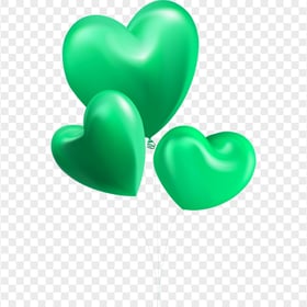 HD Three Aqua Green Balloons Hearts Valentine Love PNG