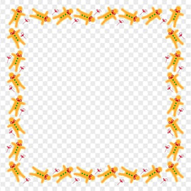 HD Gingerbread Man Square Frame PNG
