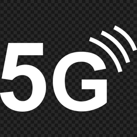 5G White Logo Icon Sign HD PNG