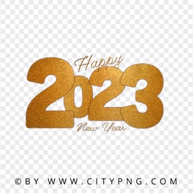 2023 Happy New Year Beautiful Glitter Effect HD PNG