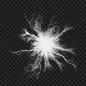 HD White Energy Ball Electric Lighting Effect PNG
