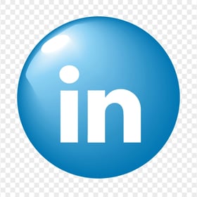 HD Glossy Round Circular Linkedin IN Blue Icon PNG