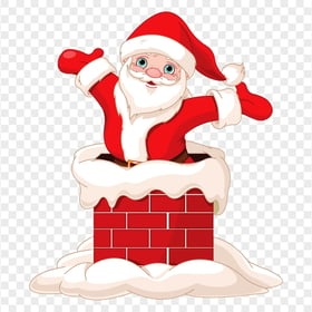 HD Santa Claus Cartoon Character Chimney PNG