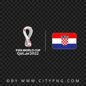 Croatia Flag With Fifa Qatar 2022 World Cup Logo PNG
