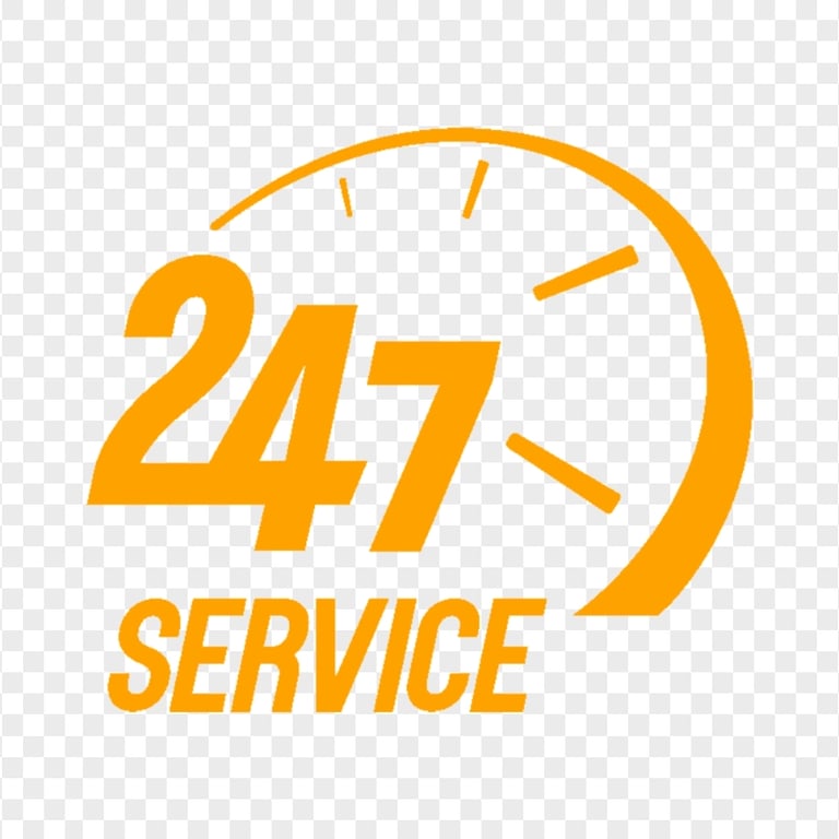 Customer Service Support 24/7 Orange Icon FREE PNG