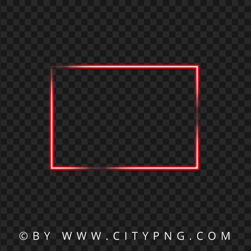 Aesthetic Red Neon Glowing Frame HD PNG