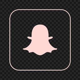 HD Snapchat Square Pink Outline App Icon PNG Image