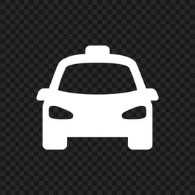 Taxi Cab Car White Silhouette Front View Icon PNG