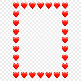 HD Red Hearts Emoji Vertical Frame PNG