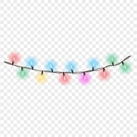 HD String Colored Light Bulbs Decoration PNG
