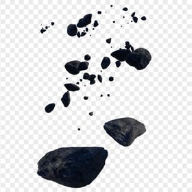 HD Explosion Splash Black Gravel Stone Effect PNG