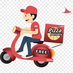 Pizza Delivery Red Bike Pizza Delivery HD Transparent PNG