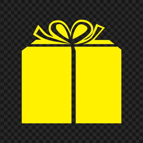 Yellow Gift Box Bow Tie Icon PNG