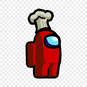 HD Red Among Us Character Chef Hat PNG