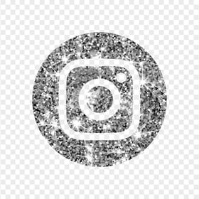 HD Silver Glitter Circular Instagram Logo Icon PNG