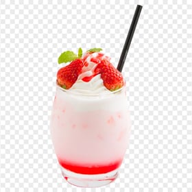 HD Strawberry Milkshake Ice Cream Glass Cup PNG