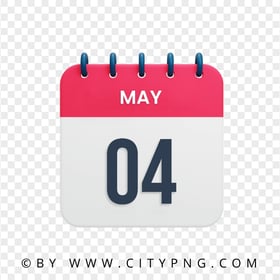 4th May Date Vector Calendar Icon HD Transparent Background