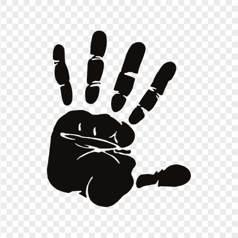 HD Black Stop Realistic Hand Silhouette Icon Symbol PNG