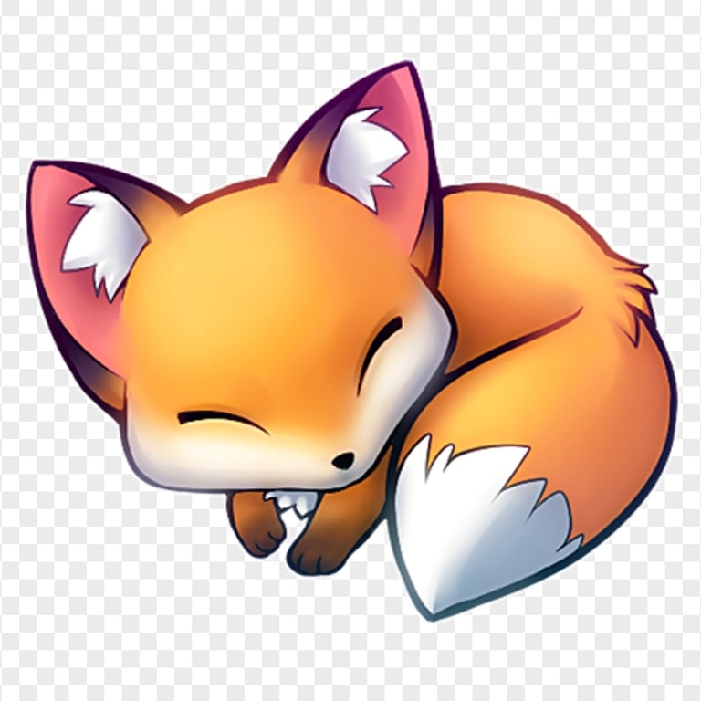 Sleeping Fox Cartoon Cute Animal