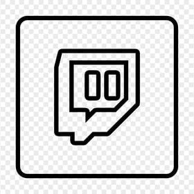 HD Black Square Twitch TV Outline Icon Transparent Background PNG