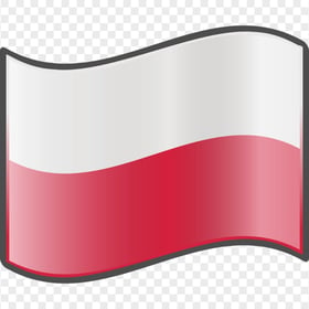 Wavy Vector Poland Flag Icon PNG