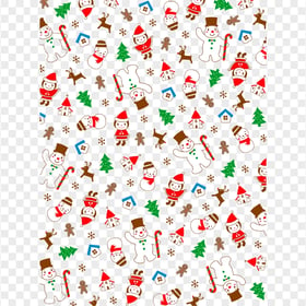 Christmas Cartoon Items Pattern Seamless PNG Image