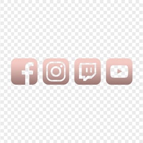 HD Rose Gold Aesthetic Facebook Instagram Twitch Youtube Icons PNG