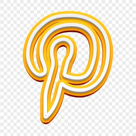 Yellow Pinterest P Letter Symbol Illustration Icon