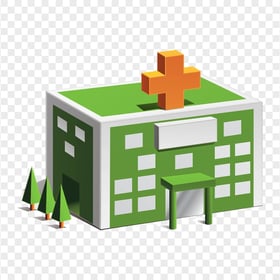 3D Cartoon Hospital Isometric Icon Illustration