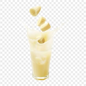HD Milk Banana Juice Glass Splash PNG