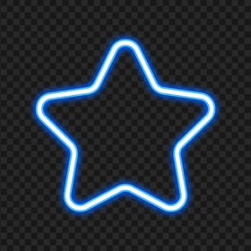HD Blue Glowing Neon Star PNG
