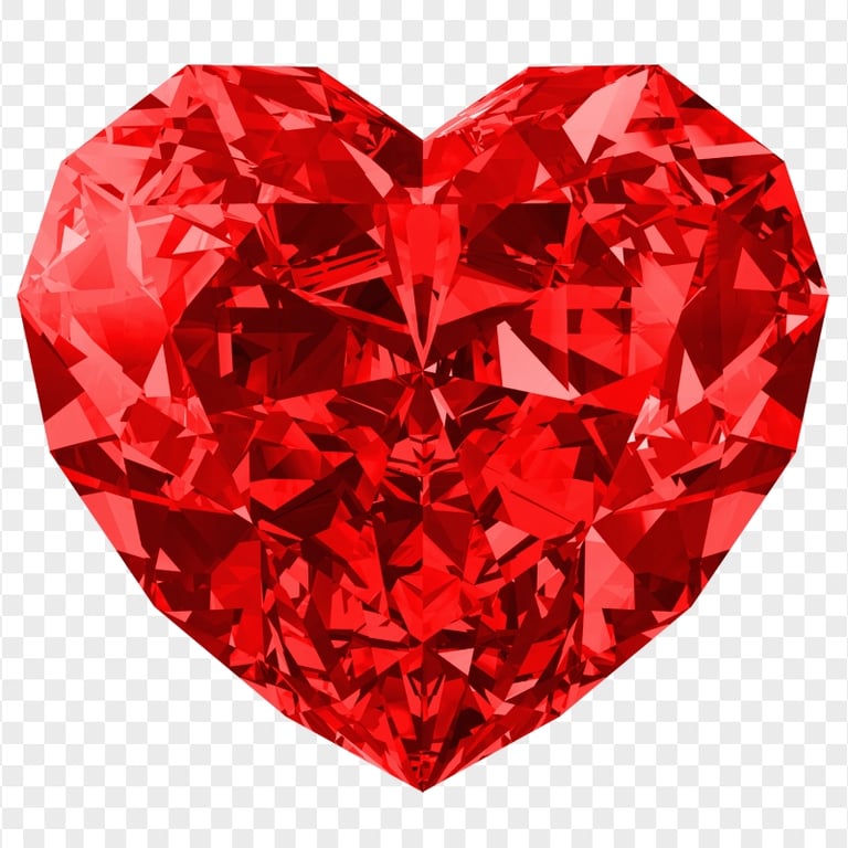 HD Red Diamond Heart Love Valentine Day PNG