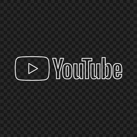 HD Youtube YT White Outline Logo PNG