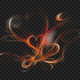 HD Abstract Orange Lines Hearts Love Shapes PNG