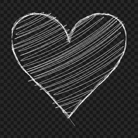 HD White Hand Sketch Heart Love PNG