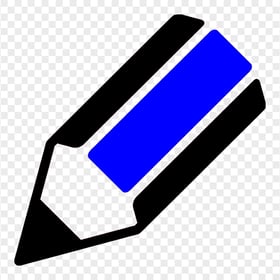 HD Blue and Black Haft Pencil Outline PNG