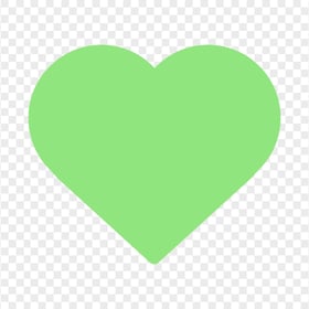 Flat Green Like Heart Icon Silhouette Transparent Background