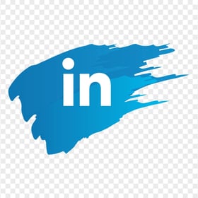 HD Blue Aesthetic Linkedin Brush Stroke PNG