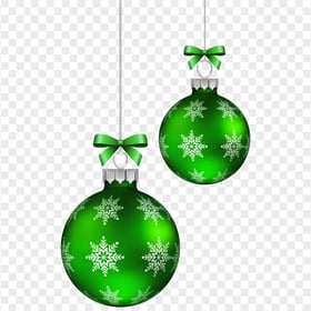Christmas Green Ornaments Baubles HD PNG