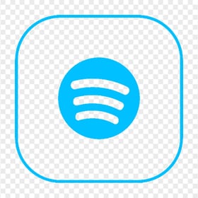 HD Outline Spotify Square App Icon Transparent Background